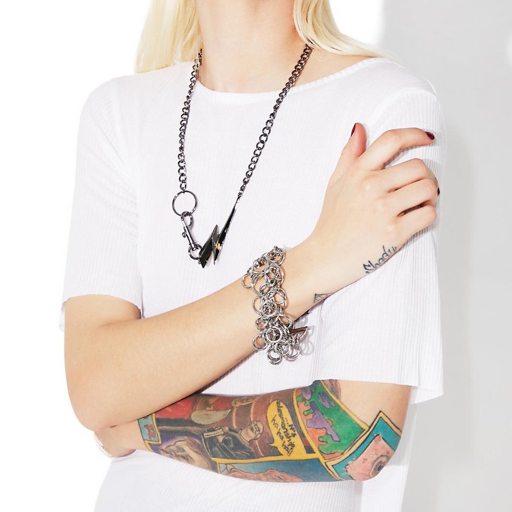 Cheap Monday Bracelet - Silver Rings Boho Statement 1980s Goth Punk Rivethead